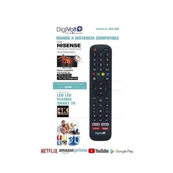 MANDO A DISTANCIA COMPATIBLE HISENSE HI49 DIGIVOLT