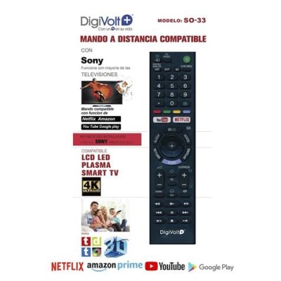 MANDO A DISTANCIA COMPATIBLE SONY SO33 DIGIVOLT