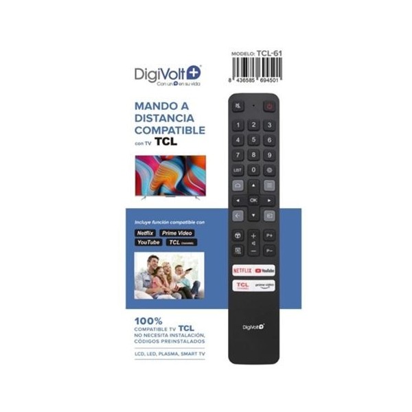 MANDO A DISTANCIA COMPATIBLE TCL TCL61 DIGIVOLT