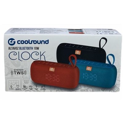 ALTAVOZ BLUETOOTH CLOCK 10W AZUL COOLSOUND