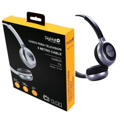 AURICULAR ESPECIAL PARA TELEVISIÓN CON CABLE DE 5 METRO NEGRO DIGIVOLT