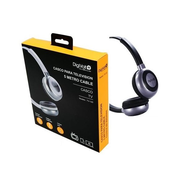 AURICULAR ESPECIAL PARA TELEVISIÓN CON CABLE DE 5 METRO NEGRO DIGIVOLT