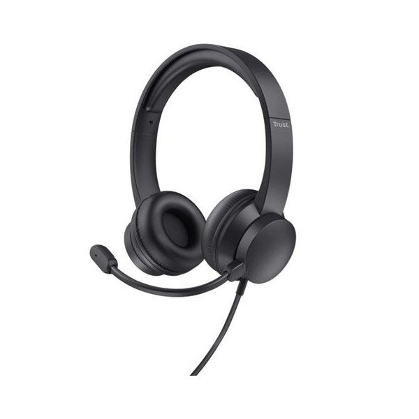 AURICULARES + MICROFONO TRUST HS-201 HEADSET USB BLACK