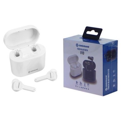 EARBUDS TWS V10 TOUCH BLUETOOTH BLANCOS COOLSOUND