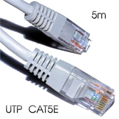 CABLE DE RED UTP CAT 5E 5M GRIS CLARO CROMAD