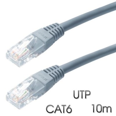 CABLE DE RED UTP CAT 6 10M GRIS CLARO CROMAD