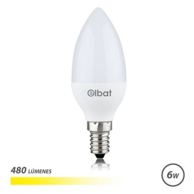 BOMBILLA LED C37 | 6W | 480LM | E14 | LUZ CALIDA | ELBAT