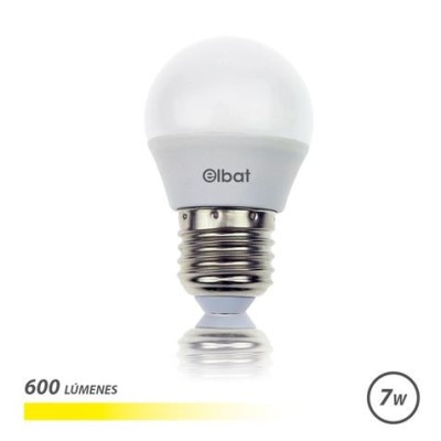 BOMBILLA LED G45 | 7W | 600LM | E27 | LUZ CALIDA | ELBAT