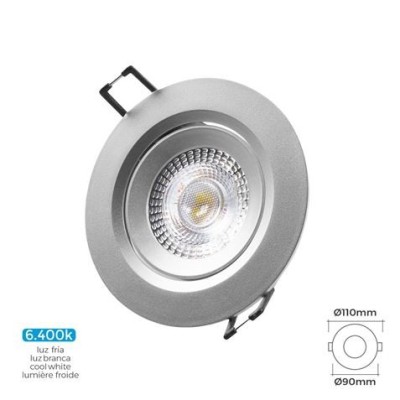 DONWLIGHT LED EMPOTRABLE 5W 380 LUMEN LUZ FRIA MARCO REDONDO CROMO