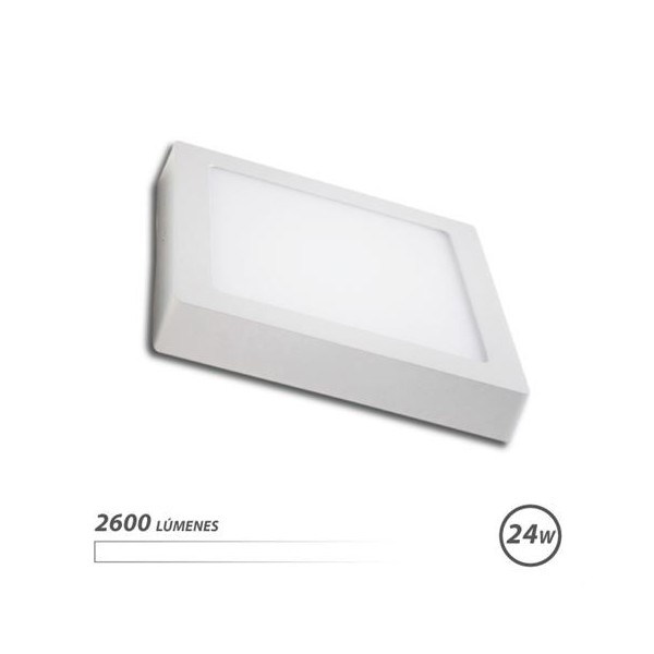 DOWNLIGHT CUADRADO SOBRE PARED LED 24W 2600LM LUZ BLANCA ELBAT