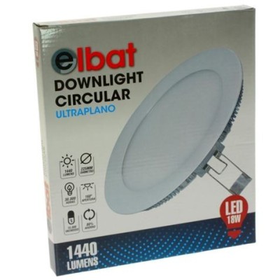 DOWNLIGHT EMPOTRAR ULTRAPLANO LED LUZ BLANCA 18W ELBAT