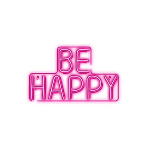 LAMPARA DECORATIVA NEON LED BE HAPPY FOREVER