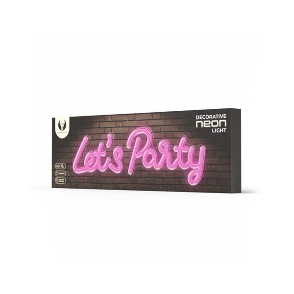 LAMPARA DECORATIVA NEON LED LETS PARTY FOREVER