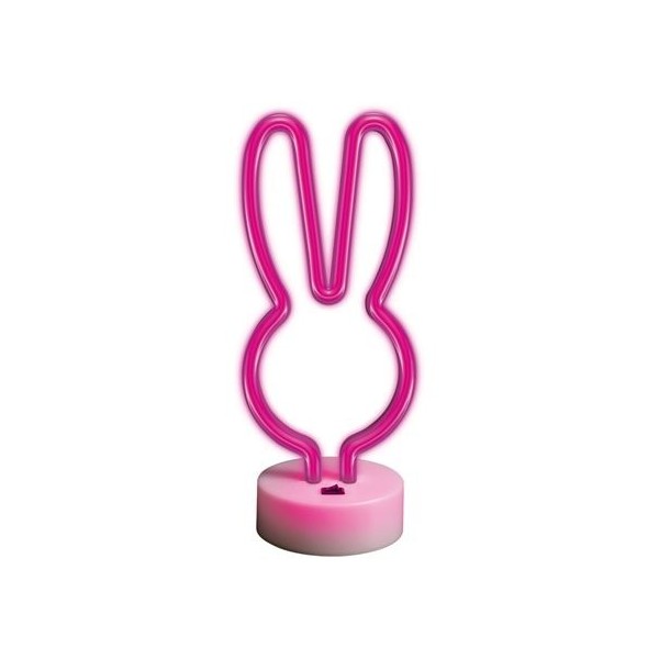 LAMPARA SOBREMESA DECORATIVA NEON LED RABBIT ROSA