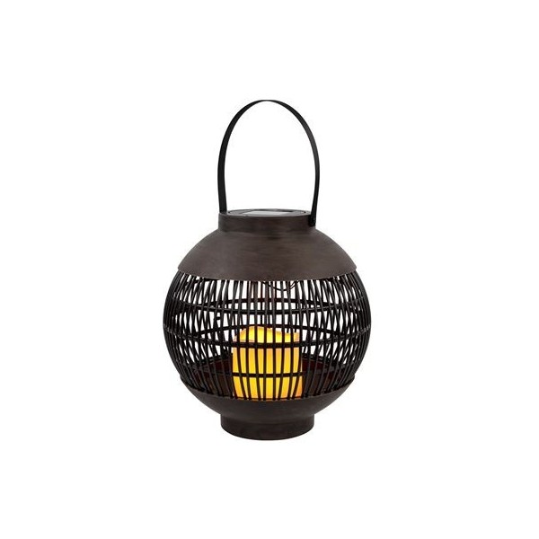 FAROL SOLAR LED REDONDO EXTERIOR MARRON 3000K