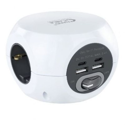 REGLETA NANOCABLE 3XSCHUKO + 2XUSB-C + 2XUSB-A 16A WHITE