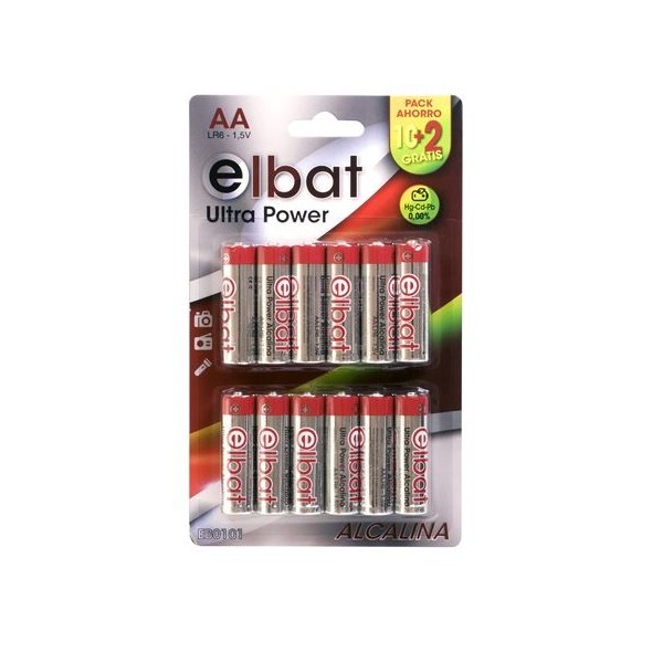 PACK 12 PCS PILAS ALCALINAS LR6/AA ELBAT