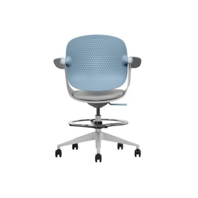 SILLA / TABURETE DE OFICINA TOP WORK AZUL CROMAD