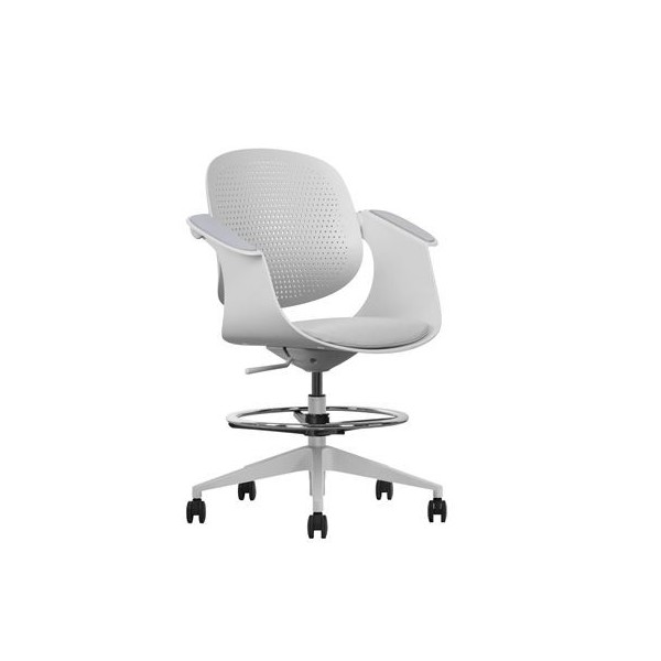 SILLA / TABURETE DE OFICINA TOP WORK GRIS CLARO CROMAD