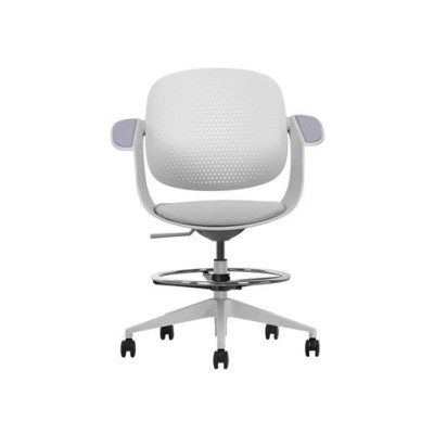 SILLA / TABURETE DE OFICINA TOP WORK GRIS CLARO CROMAD