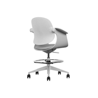 SILLA / TABURETE DE OFICINA TOP WORK GRIS CLARO CROMAD