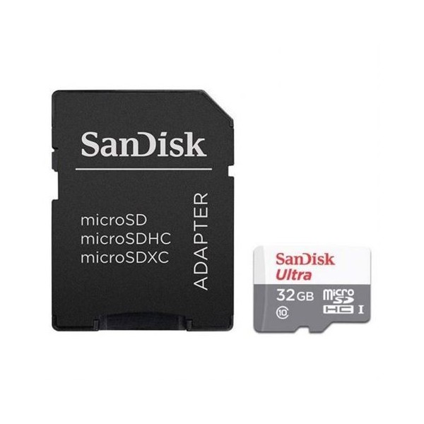 MEMORIA MICRO SD SANDISK ULTRA CLASE 10 32GB CON ADAPTADOR