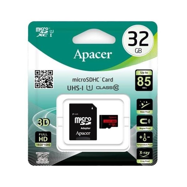 MICRO SD CLASE 10 CON ADAPTADOR 32GB APACER