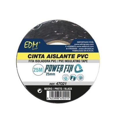 CINTA AISLANTE 25MX25MM NEGRA EDM