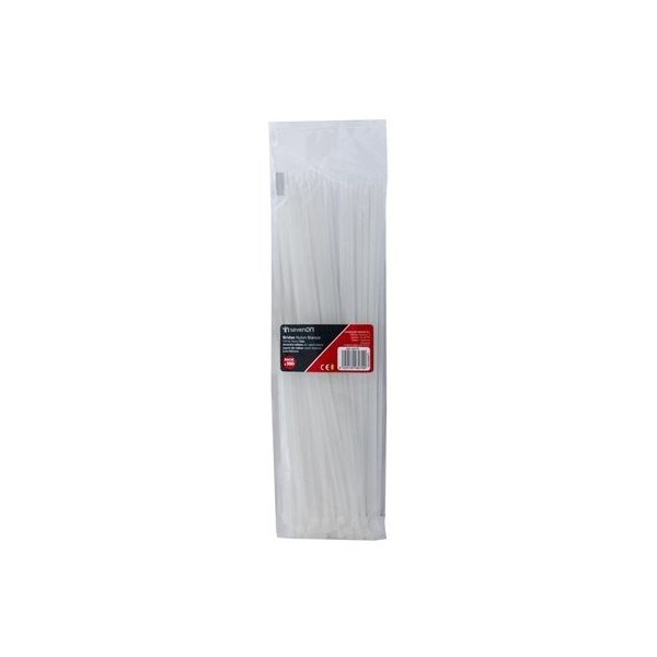 PACK 100 BRIDAS NYLON 300X3.6MM COLOR BLANCO