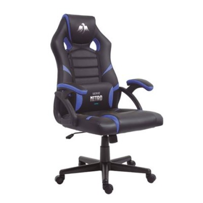 SILLA GAMING SERIE NITRO NEGRO/AZUL CROMAD