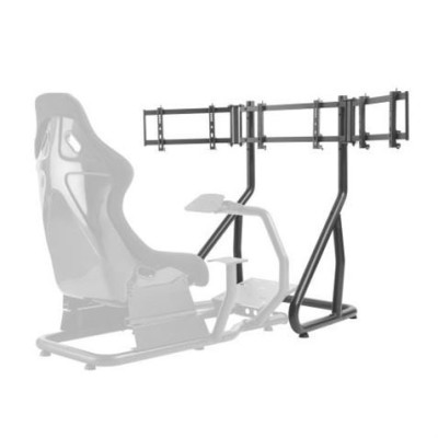 STAND PARA TRES TELEVISORES RACING SIMULATOR COCKPIT SEAT CROMAD