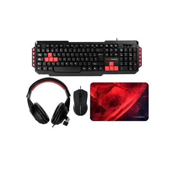 PACK 4 EN 1 TECLADO | RATON | ALFOMBRILLA | AURICULARES MRCP1 MARS GAMING