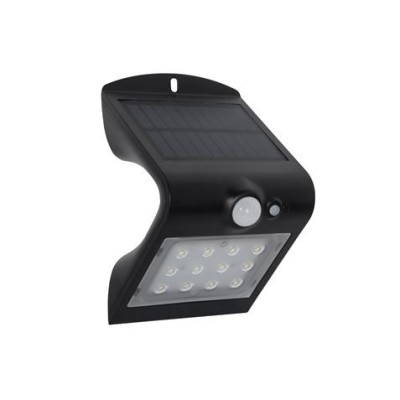 APLIQUE LED SOLAR 1.5W 220LM DOBLE ILUMINACIÓN NEGRO ELBAT