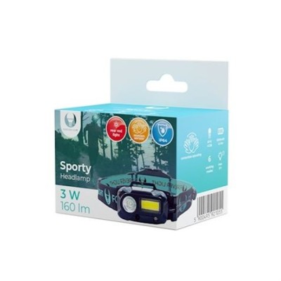 LINTERNA FRONTAL SPORT LED 3+3W 270LUMEN 1200MAH FOREVER