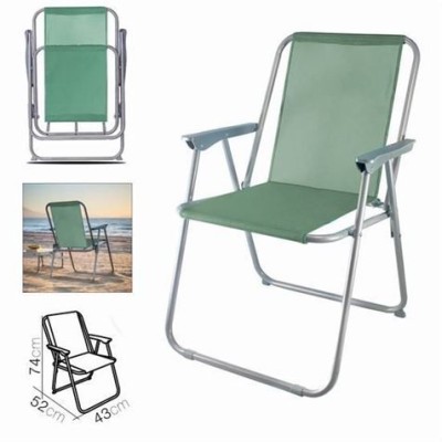 SILLA DE PLAYA PLEGABLE 52X43X74 VERDE CAQUI