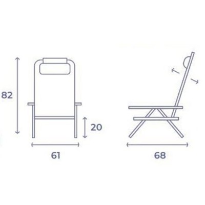 SILLA PLAYA MULTIPOSICION RAYAS 6X61X82 CM