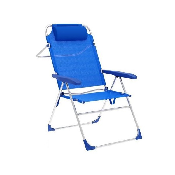 SILLA PLEGABLE 5 POSICIONES 67X66X99 AZUL