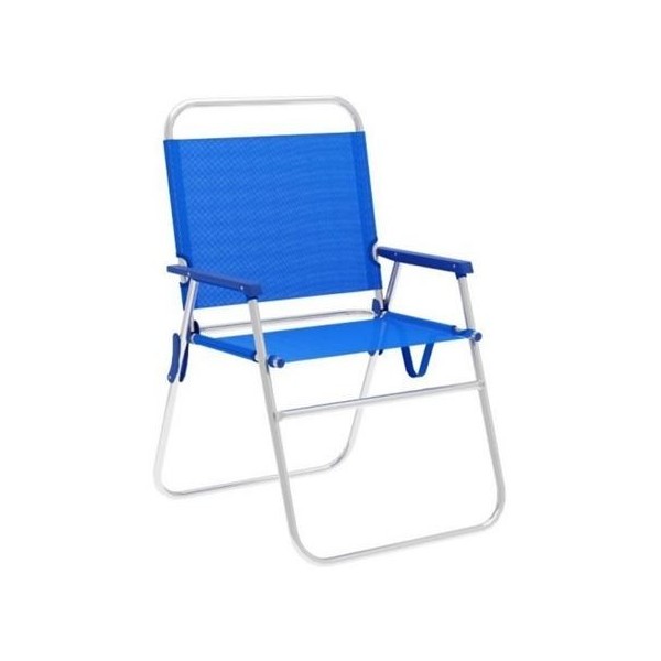 SILLA PLEGABLE ALUMINIO AZUL 56X52X80