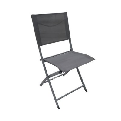 SILLA PLEGABLE GRIS OSCURO 42X36/49X84CM