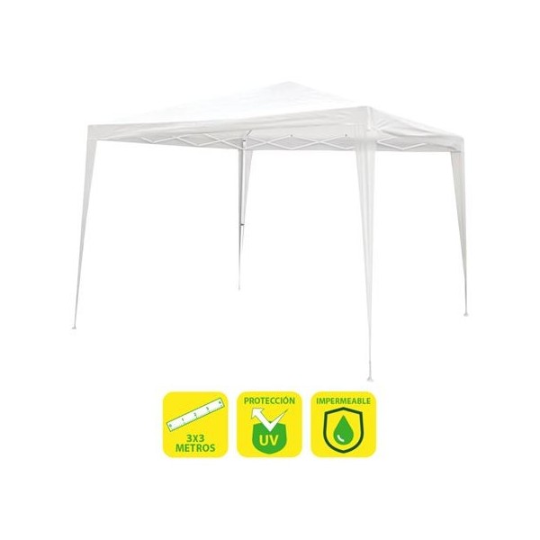 CARPA ACERO RAFIA 3X3 METROS BLANCA SUNGARDEN