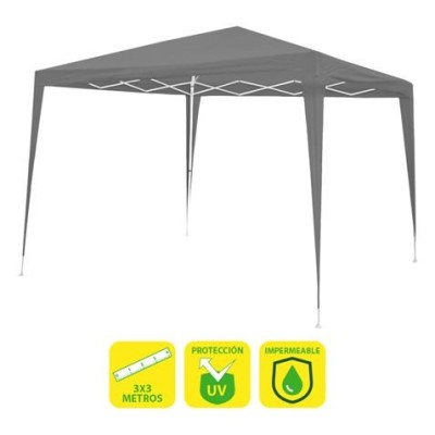 CARPA ACERO RAFIA 3X3 METROS GRIS SUNGARDEN