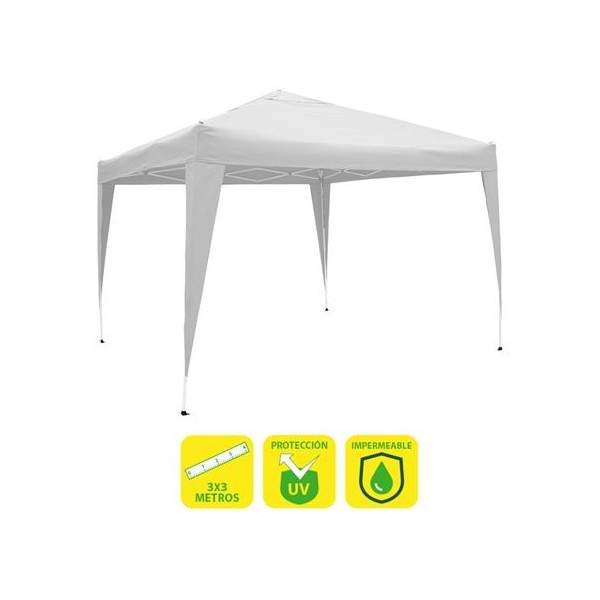 CARPA PLEGABLE ACERO 3X3 METROS BLANCA SUNGARDEN