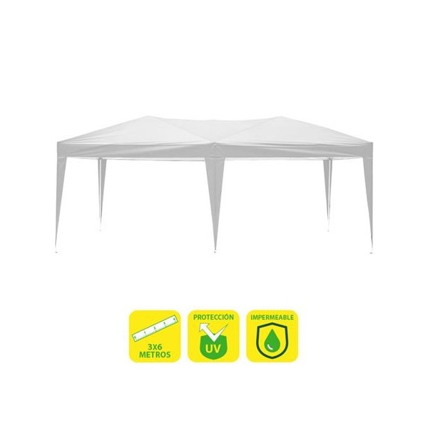 CARPA PLEGABLE ACERO 3X6 METROS BLANCA SUNGARDEN