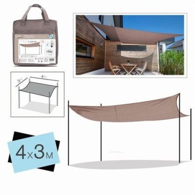 TOLDO RECTANGULAR 3X4 METROS TOPO + BOLSA