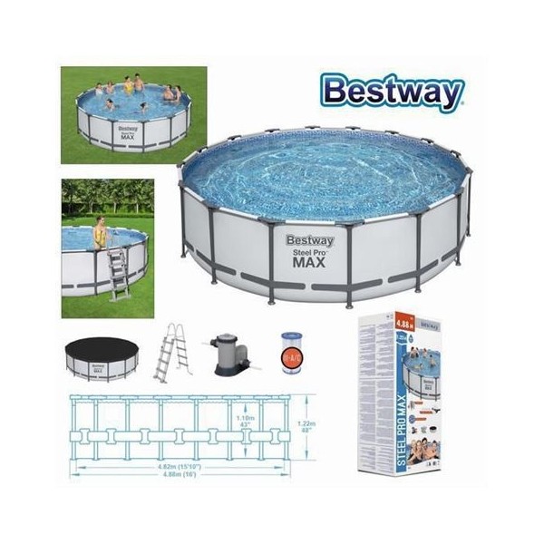 PISCINA CIRCULAR + BOMBA Y FILTRO 488X122CM BESTWAY