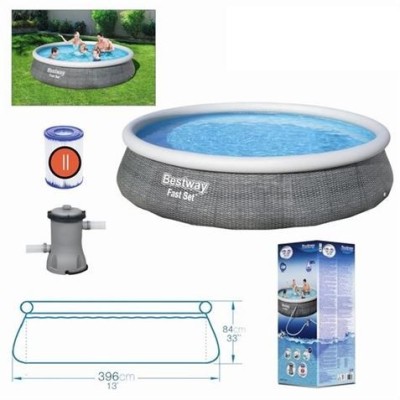 PISCINA HINCHABLE + BOMBA FILTRO 396CM DIÁMETRO X H84CM BESTWAY