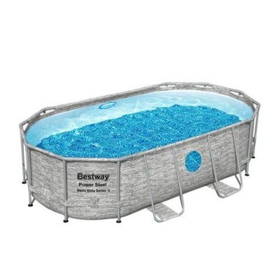 PISCINA OVAL CON OJO BUEY+ BOMBA FILTRO 427X250XH100CM BESTWAY