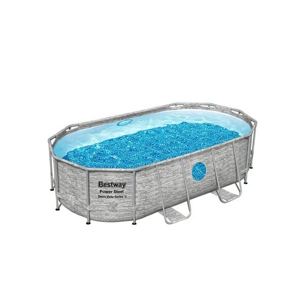 PISCINA OVAL CON OJO BUEY+ BOMBA FILTRO 427X250XH100CM BESTWAY