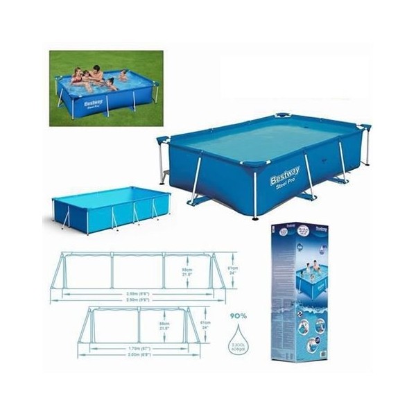 PISCINA RECTANGULAR STEEL PRO 259X170X61 BESTWAY