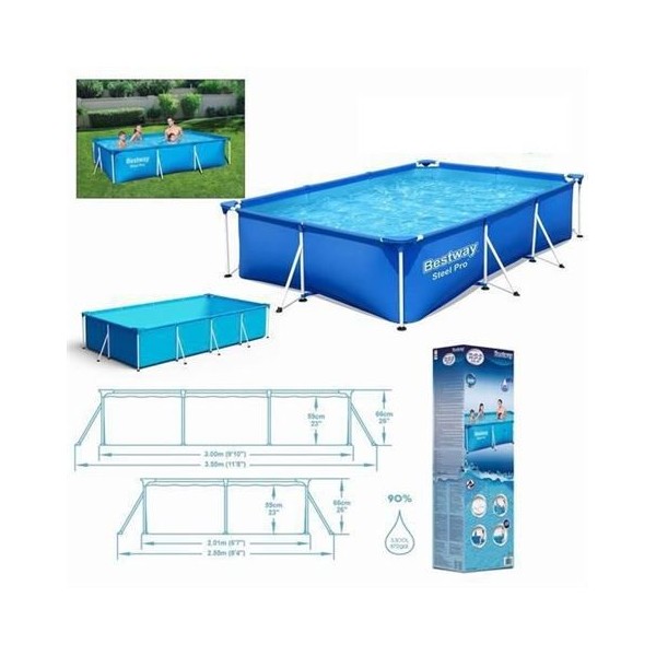 PISCINA RECTANGULAR STEEL PRO 300X201X66 BESTWAY